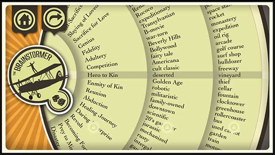 The Brainstormer - Story Idea Generator for iPhone